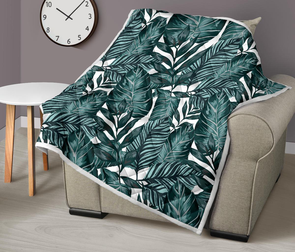 Tropical Palm Leaves Pattern Premium Quilt-JTAMIGO.COM