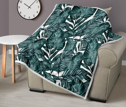 Tropical Palm Leaves Pattern Premium Quilt-JTAMIGO.COM