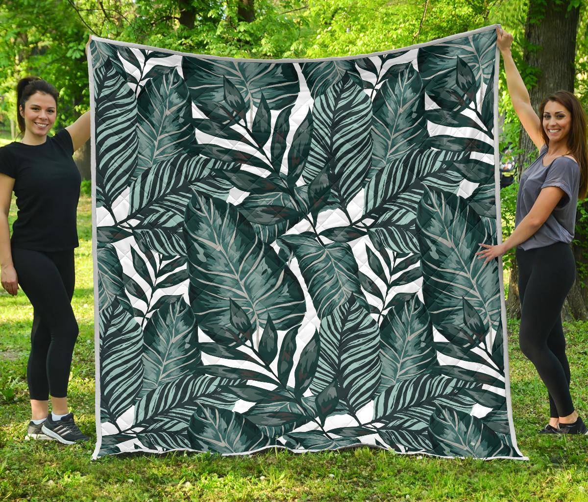 Tropical Palm Leaves Pattern Premium Quilt-JTAMIGO.COM