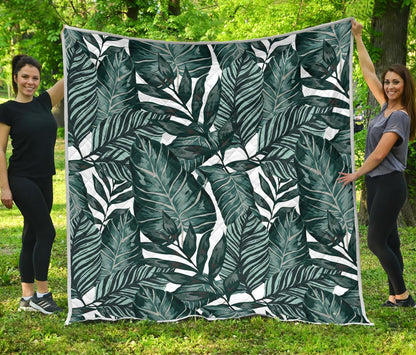 Tropical Palm Leaves Pattern Premium Quilt-JTAMIGO.COM
