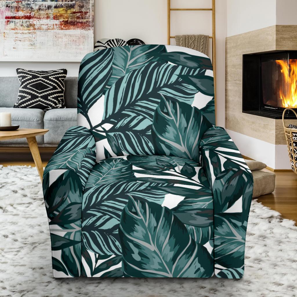 Tropical Palm Leaves Pattern Single Sofa Slipcover -JTAMIGO.COM