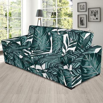 Tropical Palm Leaves Pattern Sofa Slipcover-JTAMIGO.COM