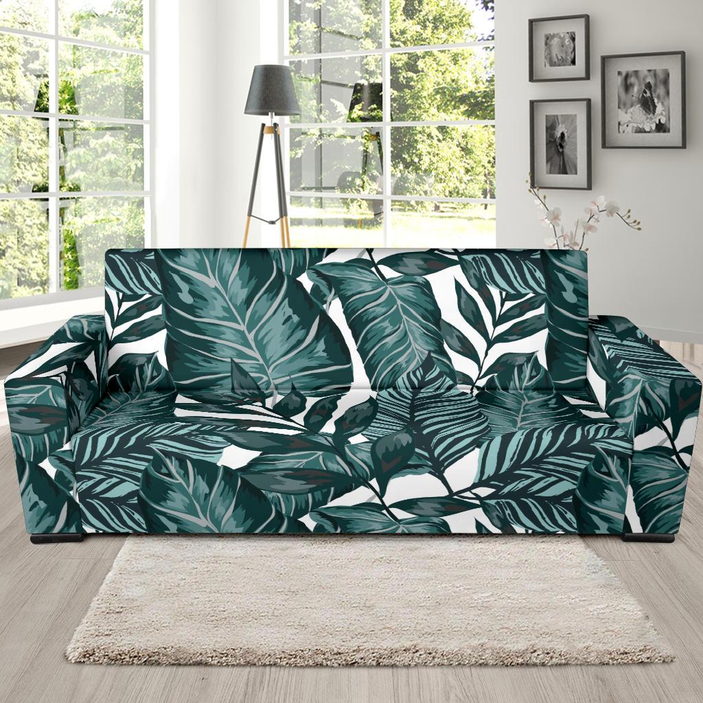 Tropical Palm Leaves Pattern Sofa Slipcover-JTAMIGO.COM
