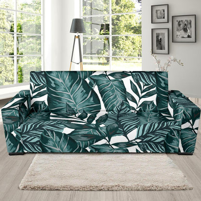 Tropical Palm Leaves Pattern Sofa Slipcover-JTAMIGO.COM