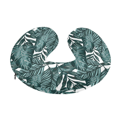 Tropical Palm Leaves Pattern U-Shaped Travel Neck Pillow-JTAMIGO.COM