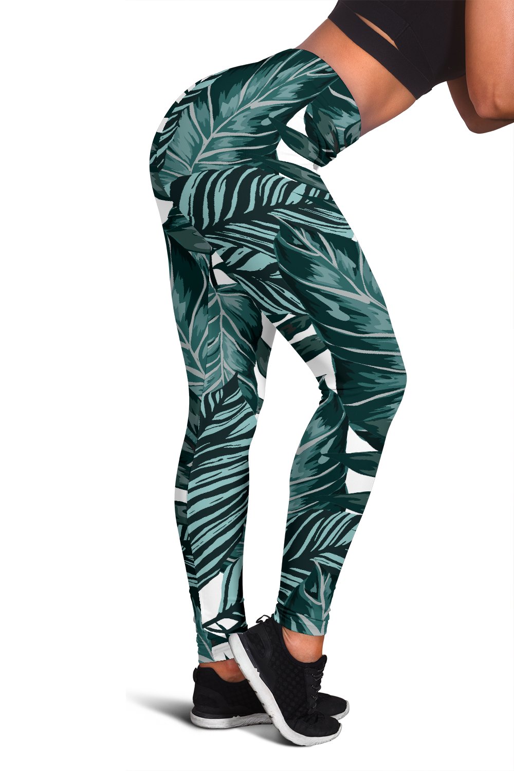 Tropical Palm Leaves Pattern Women Leggings