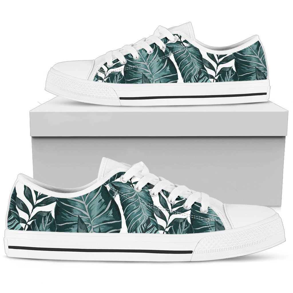 Tropical Palm Leaves Pattern Women Low Top Shoes-JTAMIGO.COM