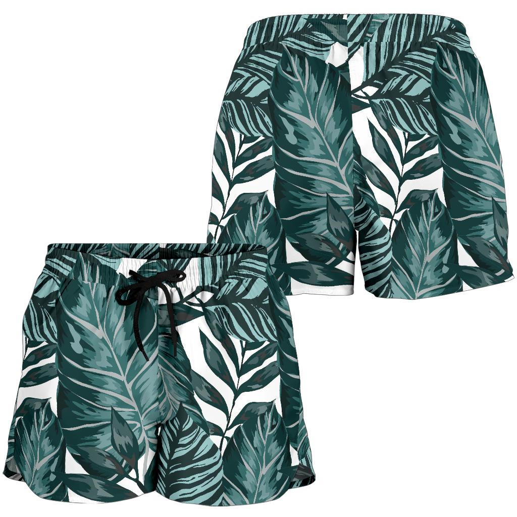 Tropical Palm Leaves Pattern Women Shorts-JTAMIGO.COM