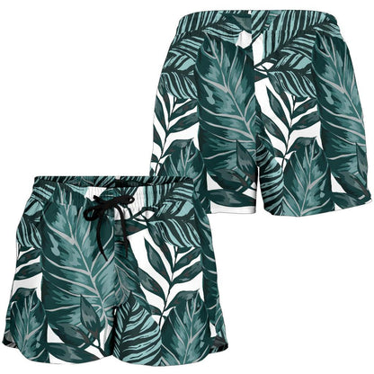 Tropical Palm Leaves Pattern Women Shorts-JTAMIGO.COM