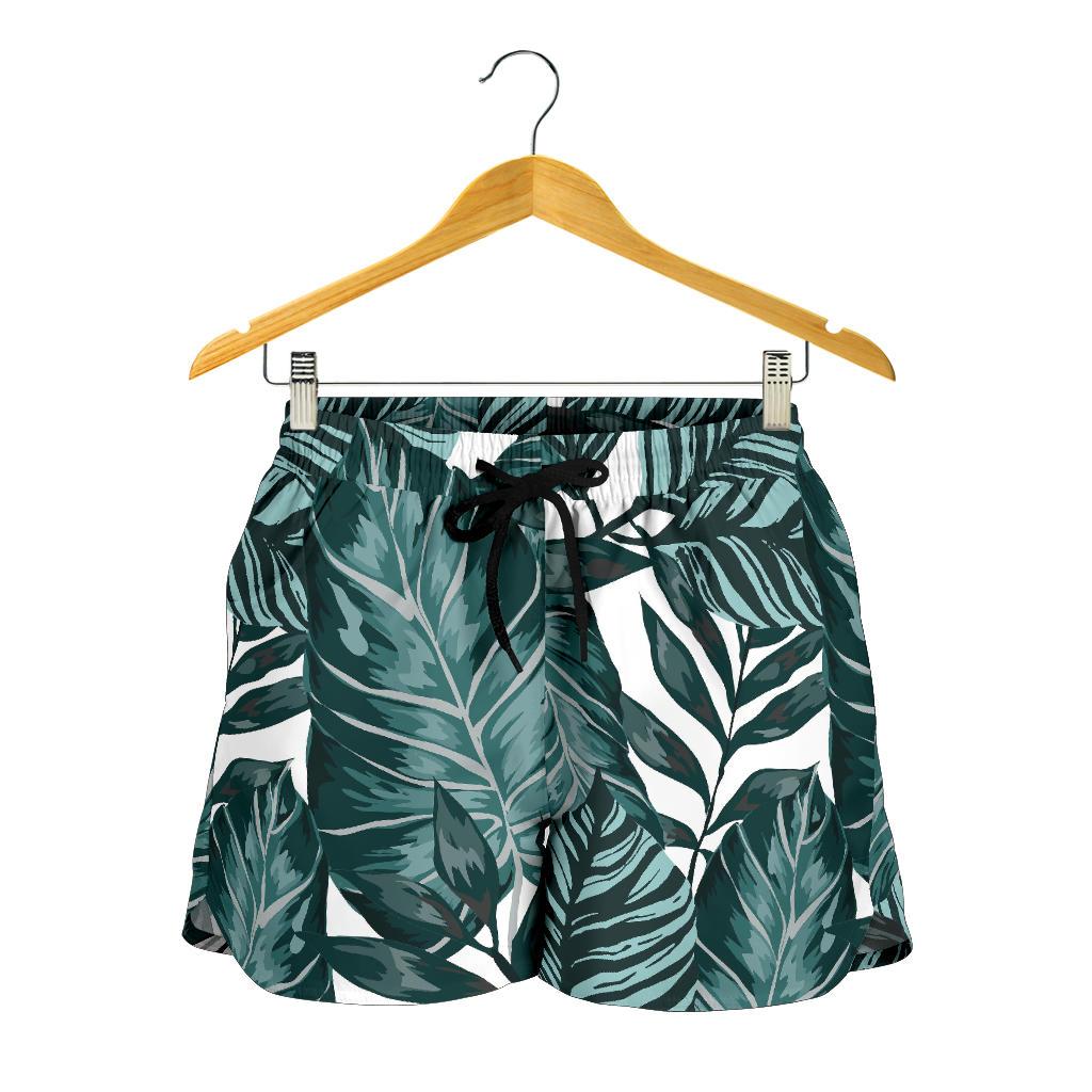 Tropical Palm Leaves Pattern Women Shorts-JTAMIGO.COM