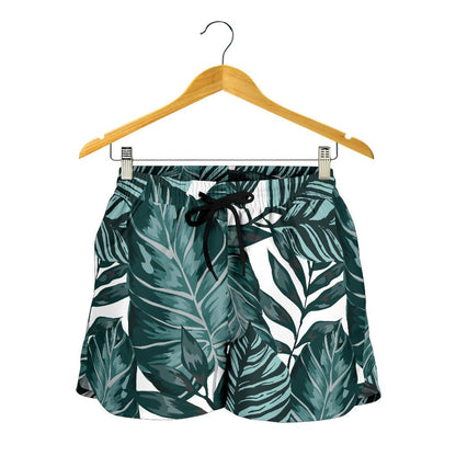 Tropical Palm Leaves Pattern Women Shorts-JTAMIGO.COM