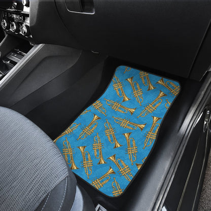 Trumpet Golden Pattern Themed Print Car Floor Mats