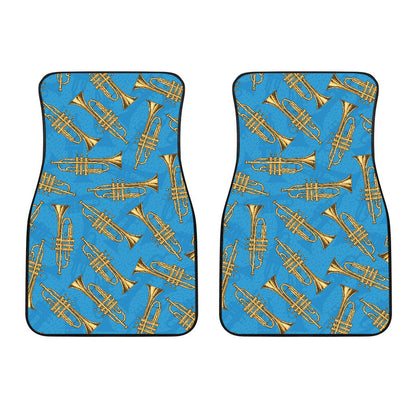 Trumpet Golden Pattern Themed Print Car Floor Mats