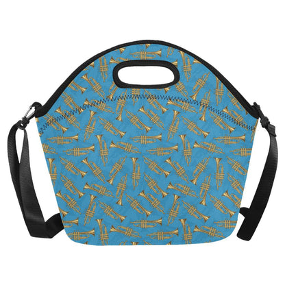 Trumpet Golden Pattern Themed Print Neoprene Lunch Bag (Model 1669)(Large)-JTAMIGO.COM