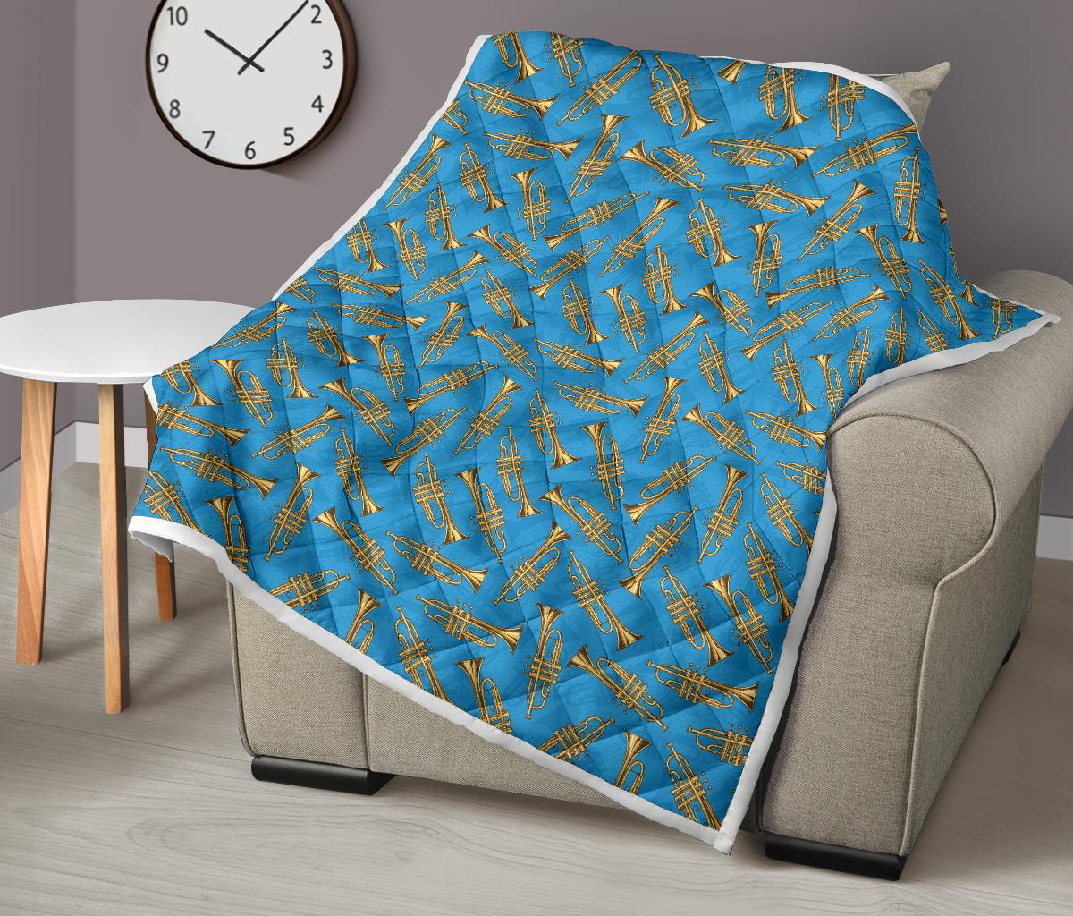 Trumpet Golden Pattern Themed Print Premium Quilt-JTAMIGO.COM