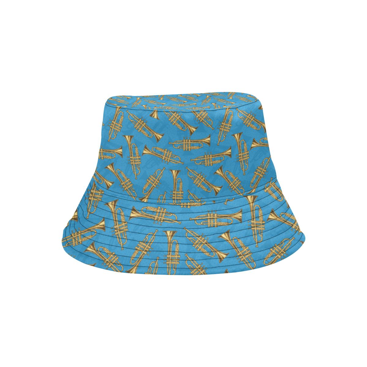 Trumpet Golden Pattern Themed Print Unisex Bucket Hat