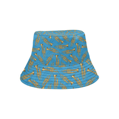 Trumpet Golden Pattern Themed Print Unisex Bucket Hat