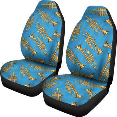 Trumpet Golden Pattern Themed Print Universal Fit Car Seat Covers