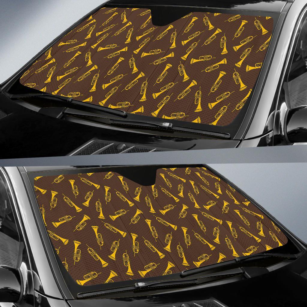 Trumpet Pattern Design Print Car Sun Shade For Windshield