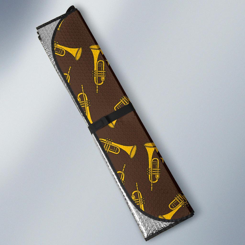 Trumpet Pattern Design Print Car Sun Shade For Windshield