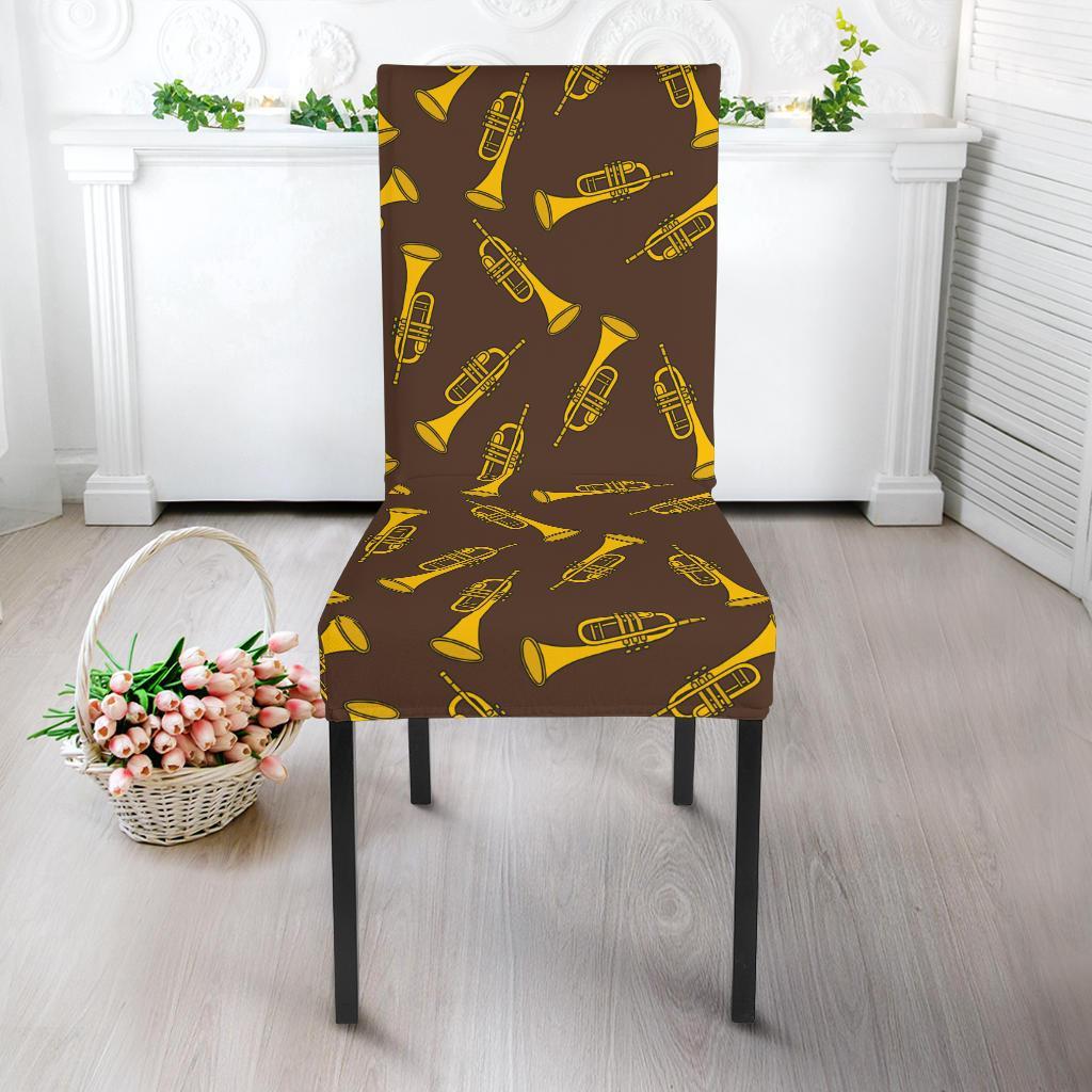Trumpet Pattern Design Print Dining Chair Slipcover-JTAMIGO.COM