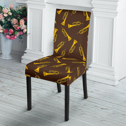 Trumpet Pattern Design Print Dining Chair Slipcover-JTAMIGO.COM