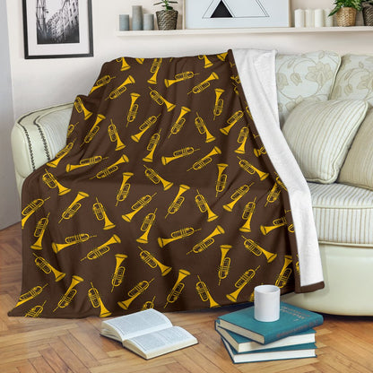 Trumpet Pattern Design Print Fleece Blanket