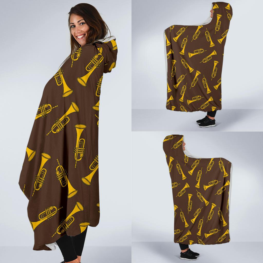 Trumpet Pattern Design Print Hooded Blanket-JTAMIGO.COM