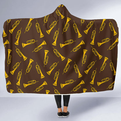 Trumpet Pattern Design Print Hooded Blanket-JTAMIGO.COM