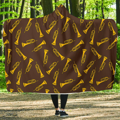 Trumpet Pattern Design Print Hooded Blanket-JTAMIGO.COM