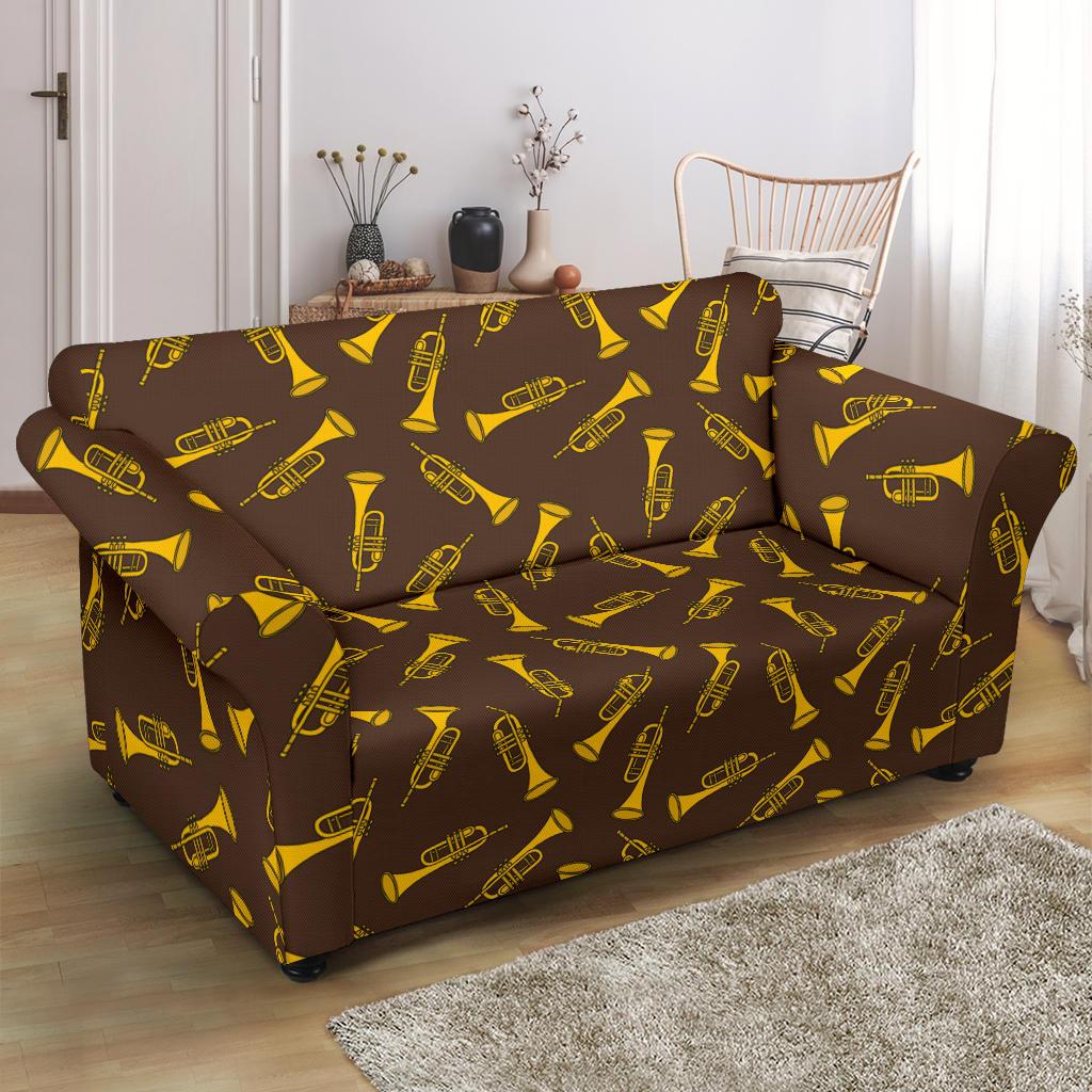 Trumpet Pattern Design Print Loveseat Slipcover-JTAMIGO.COM
