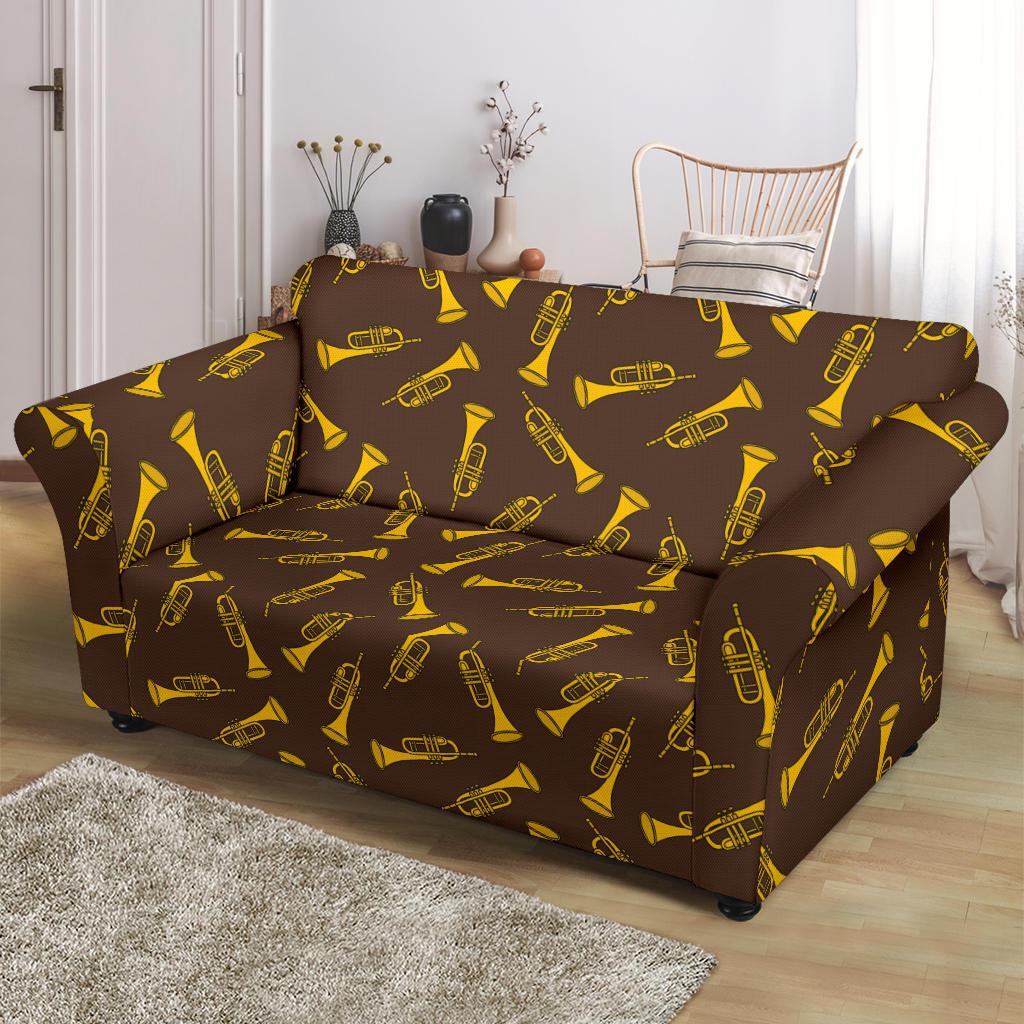 Trumpet Pattern Design Print Loveseat Slipcover-JTAMIGO.COM