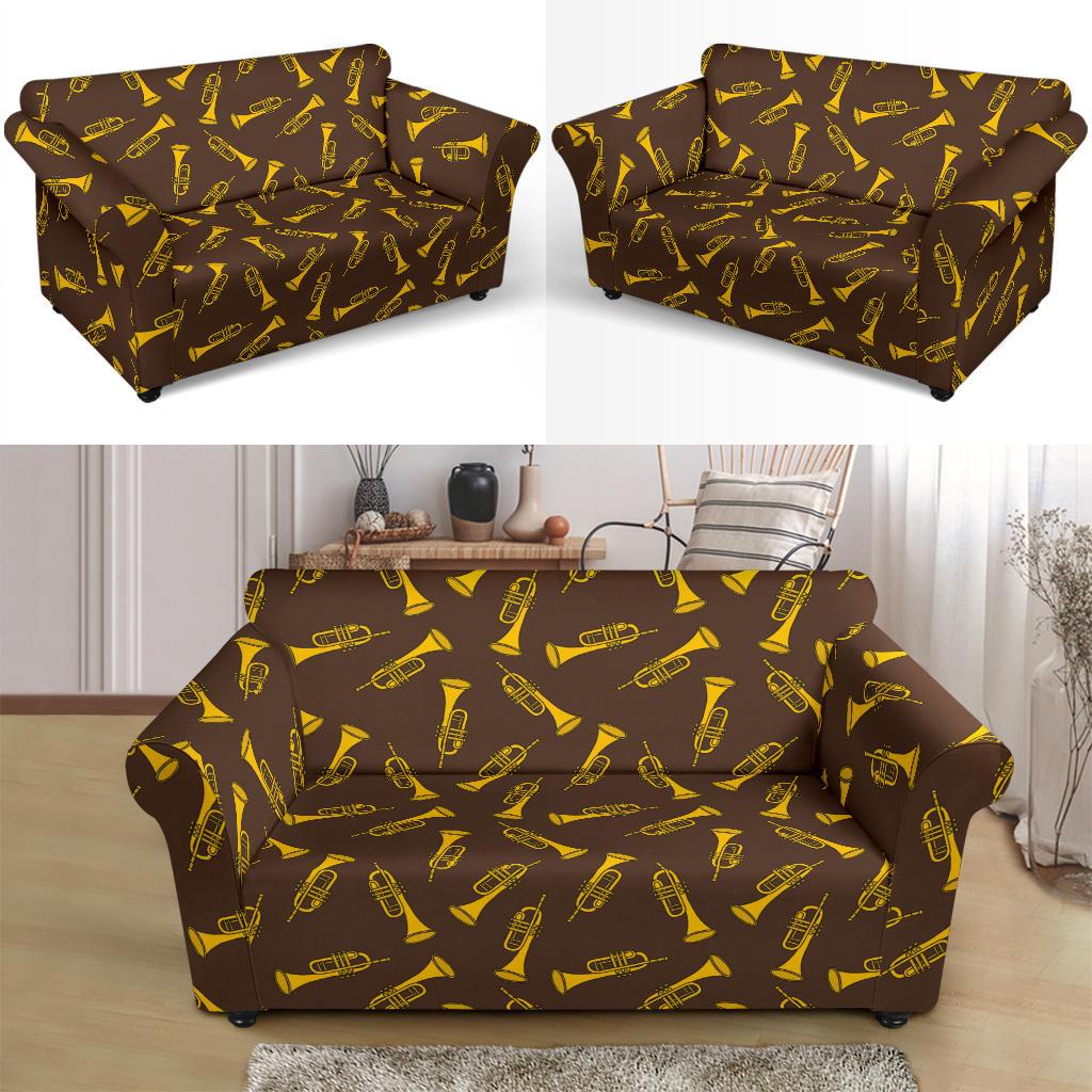 Trumpet Pattern Design Print Loveseat Slipcover-JTAMIGO.COM