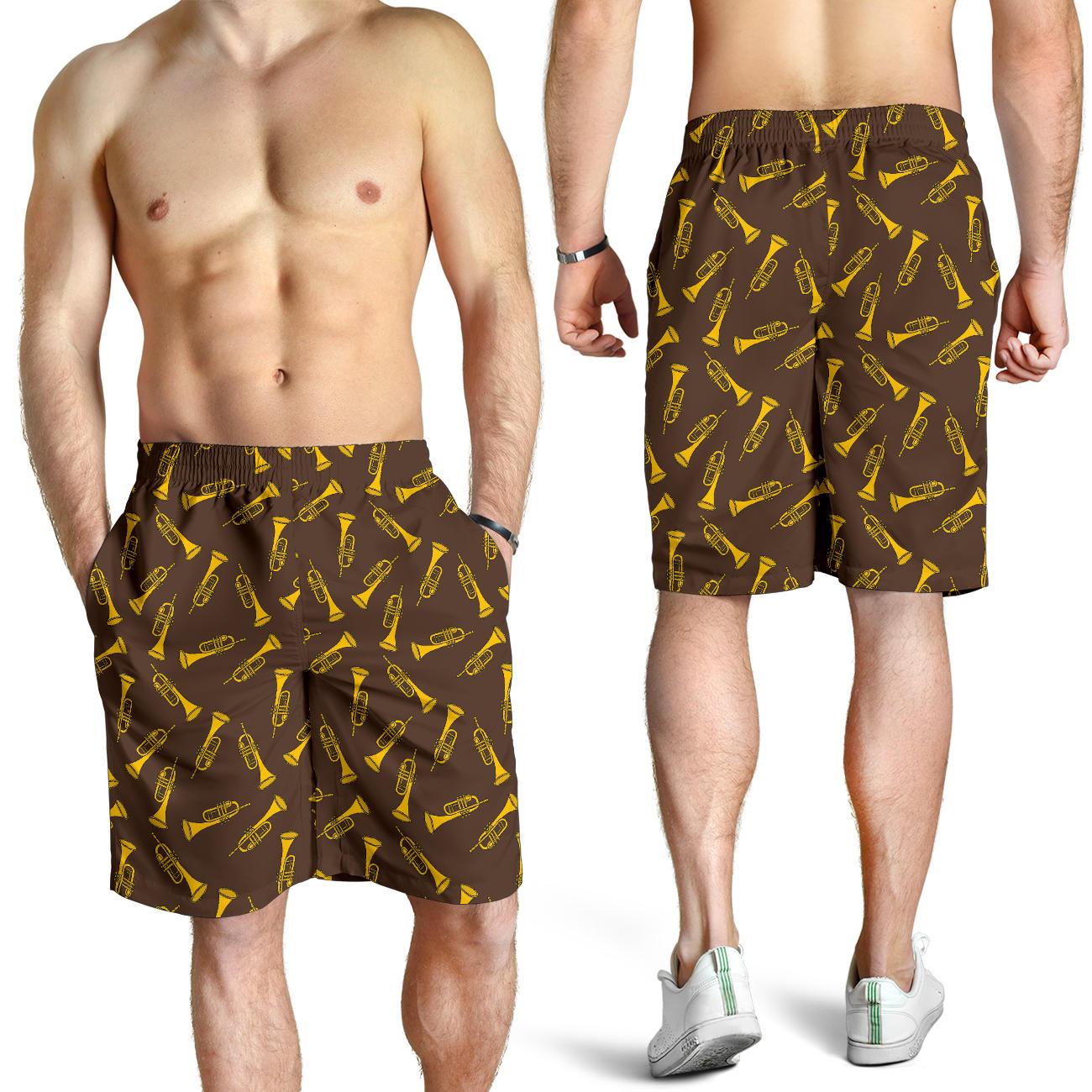 Trumpet Pattern Design Print Mens Shorts-JTAMIGO.COM