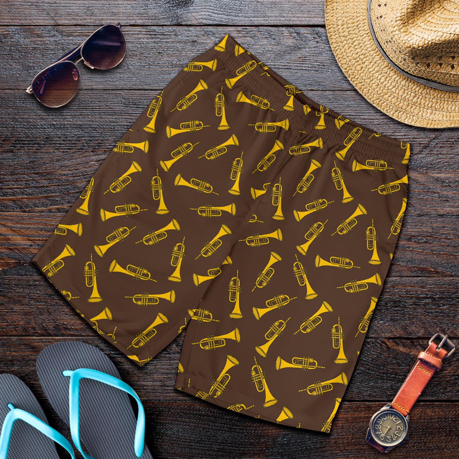Trumpet Pattern Design Print Mens Shorts-JTAMIGO.COM