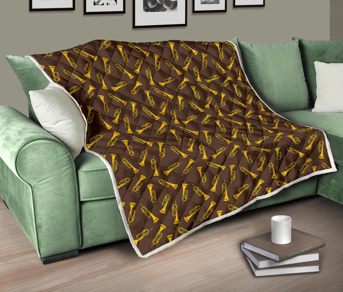 Trumpet Pattern Design Print Premium Quilt-JTAMIGO.COM