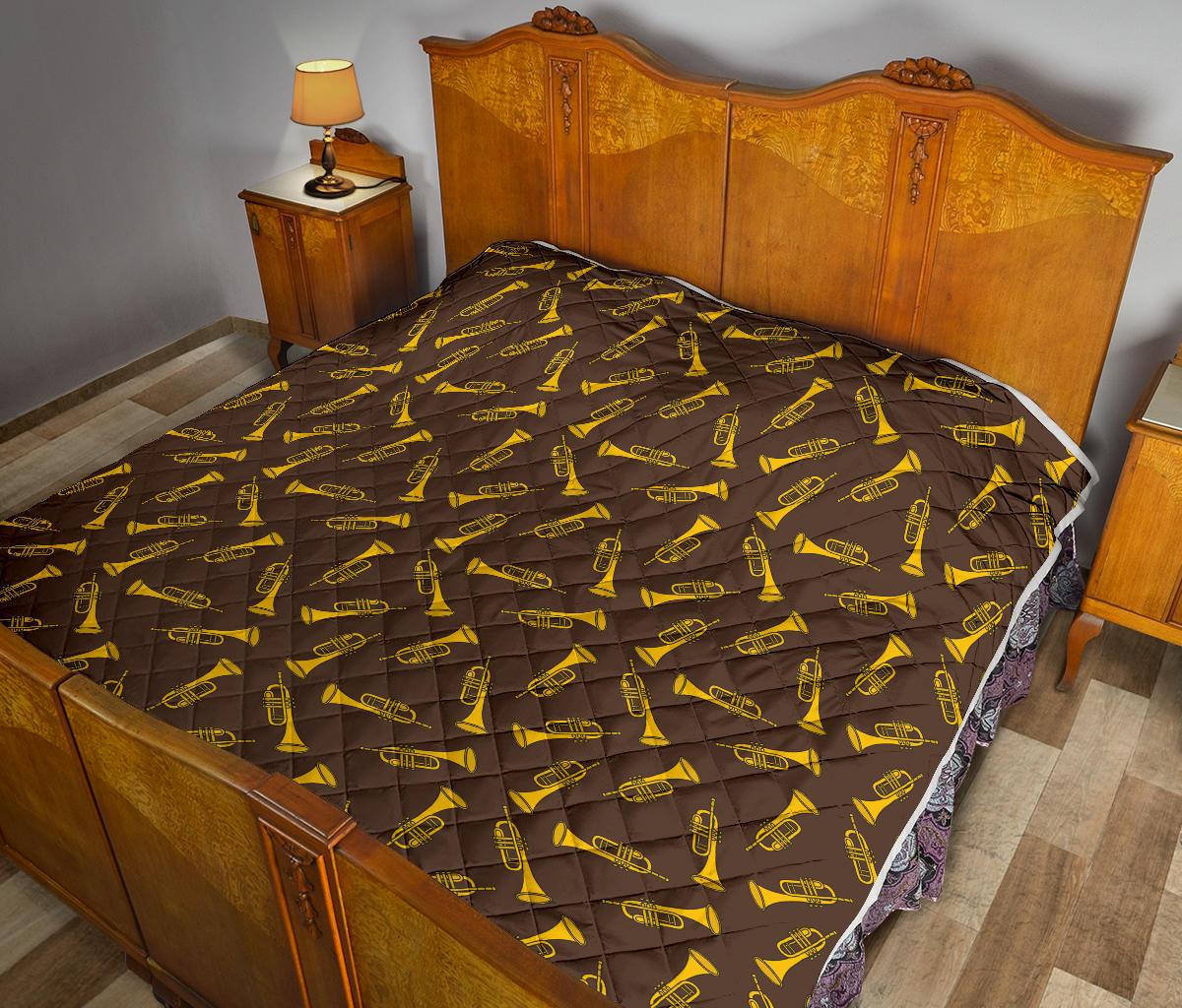 Trumpet Pattern Design Print Premium Quilt-JTAMIGO.COM