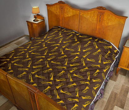 Trumpet Pattern Design Print Premium Quilt-JTAMIGO.COM