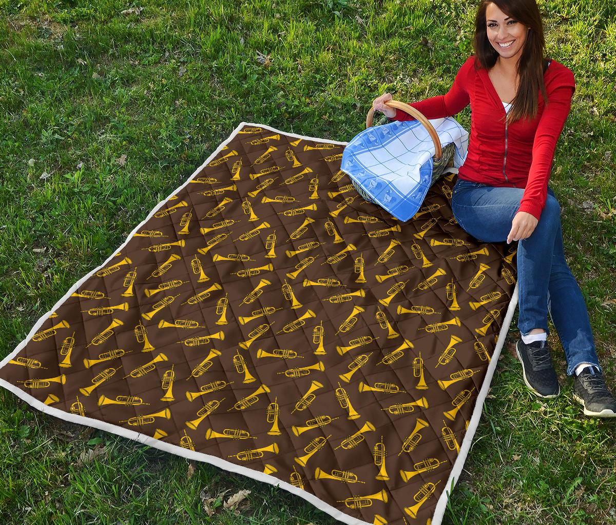 Trumpet Pattern Design Print Premium Quilt-JTAMIGO.COM
