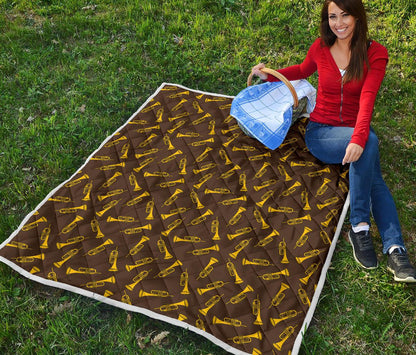 Trumpet Pattern Design Print Premium Quilt-JTAMIGO.COM
