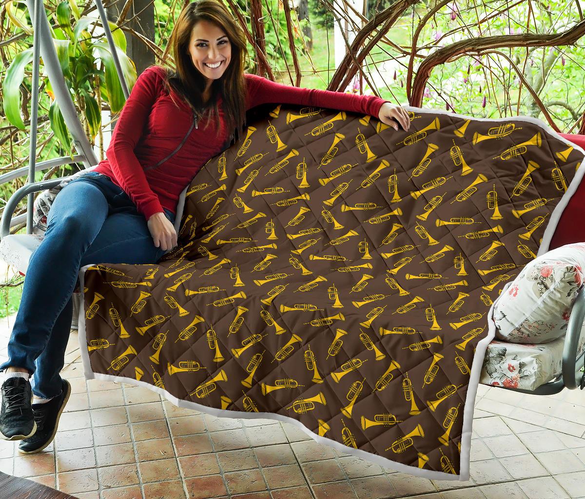 Trumpet Pattern Design Print Premium Quilt-JTAMIGO.COM