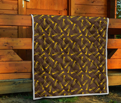 Trumpet Pattern Design Print Premium Quilt-JTAMIGO.COM