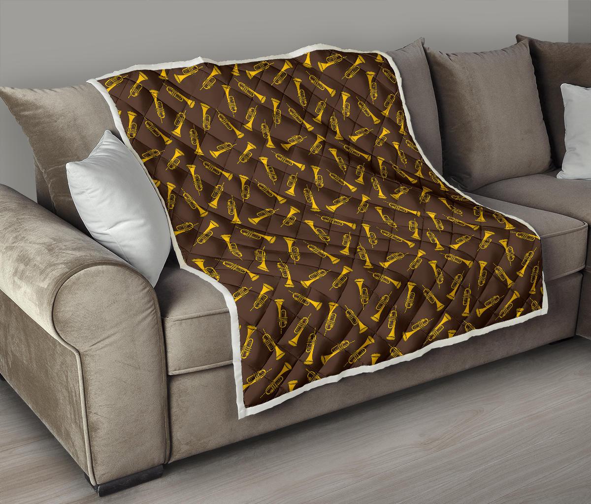 Trumpet Pattern Design Print Premium Quilt-JTAMIGO.COM