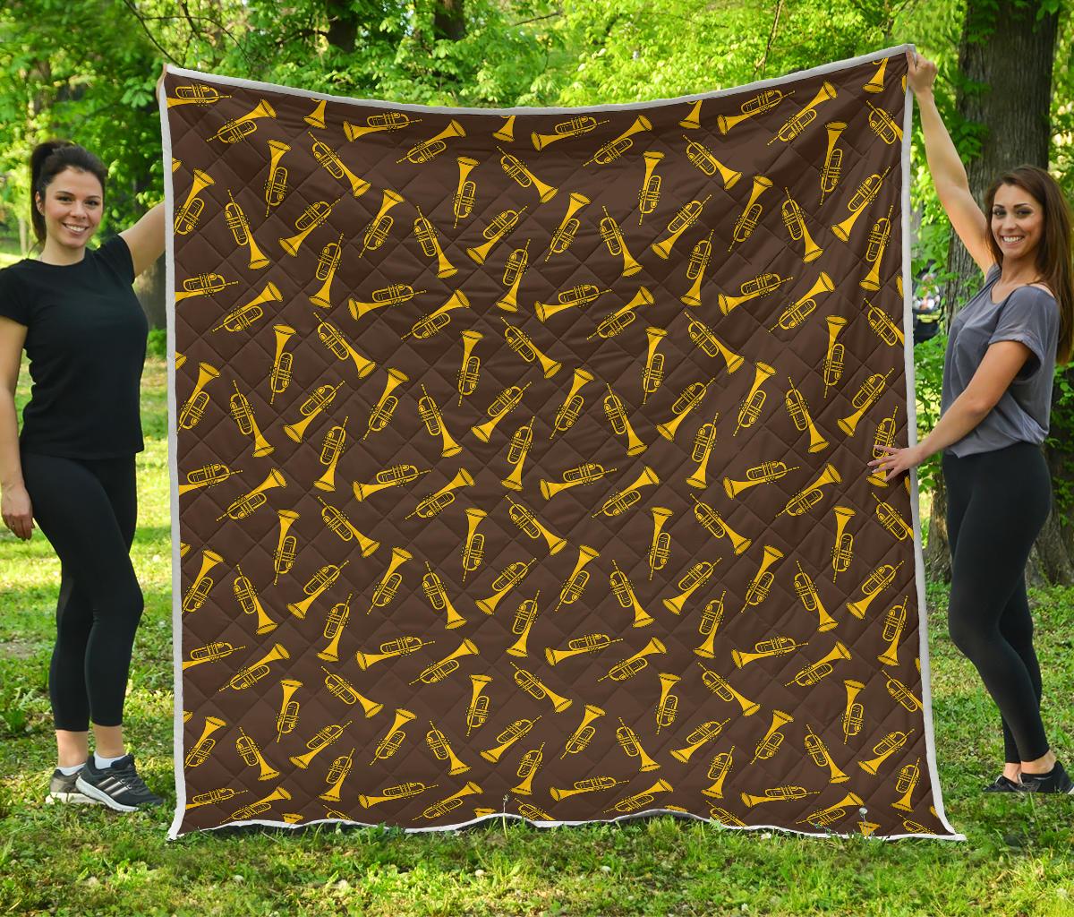 Trumpet Pattern Design Print Premium Quilt-JTAMIGO.COM