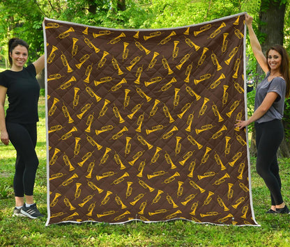 Trumpet Pattern Design Print Premium Quilt-JTAMIGO.COM