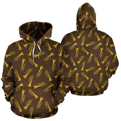 Trumpet Pattern Design Print Pullover Hoodie