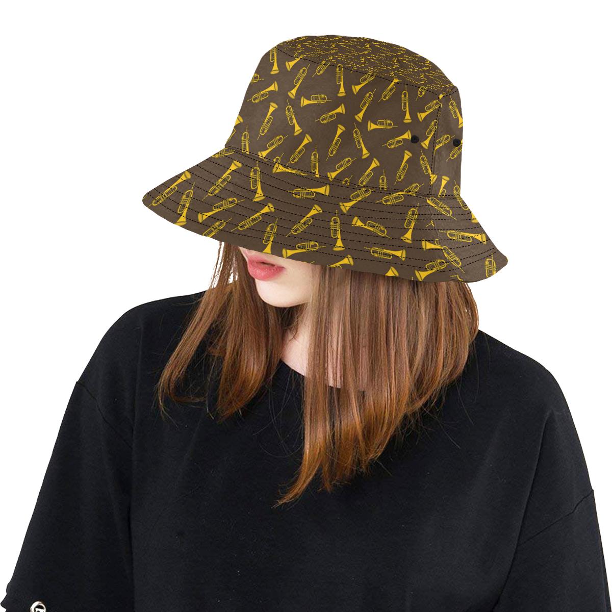 Trumpet Pattern Design Print Unisex Bucket Hat
