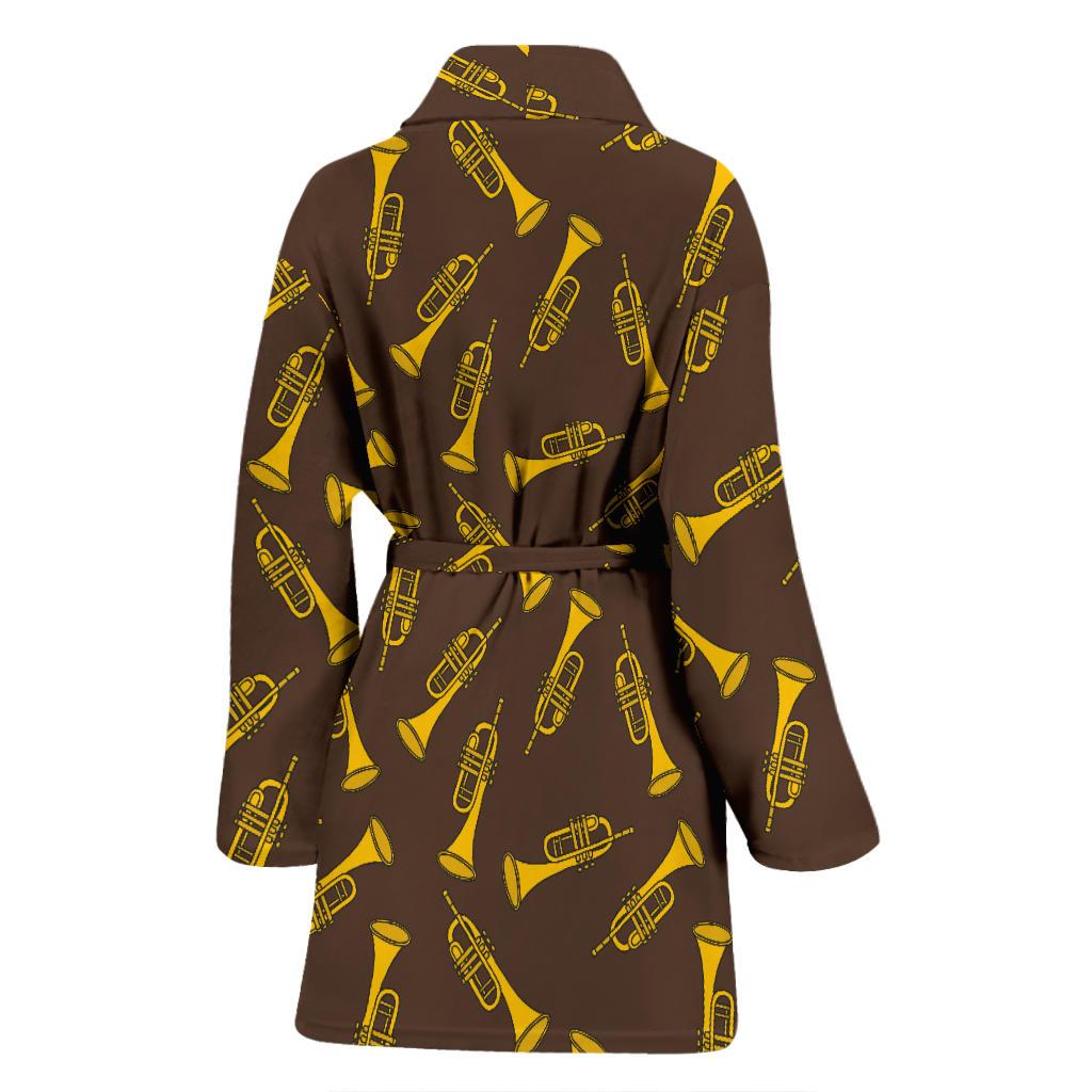 Trumpet Pattern Design Print Women Bath Robe-JTAMIGO.COM