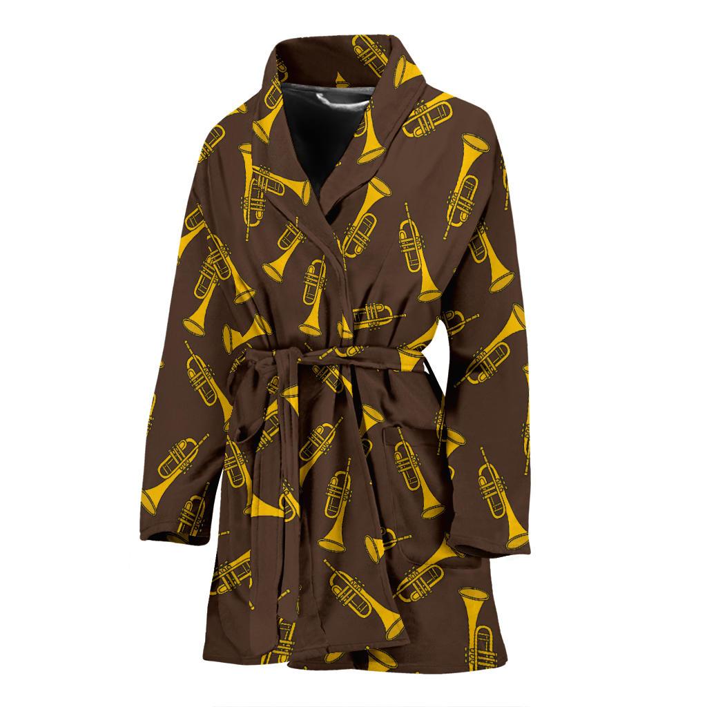 Trumpet Pattern Design Print Women Bath Robe-JTAMIGO.COM