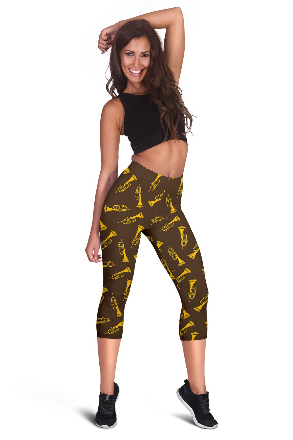 Trumpet Pattern Design Print Women Capris